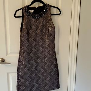 Designer dress, Maggy London, size 4, grey